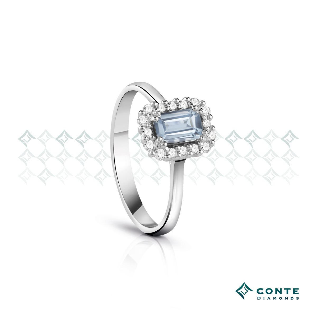 Anello con acquamarina