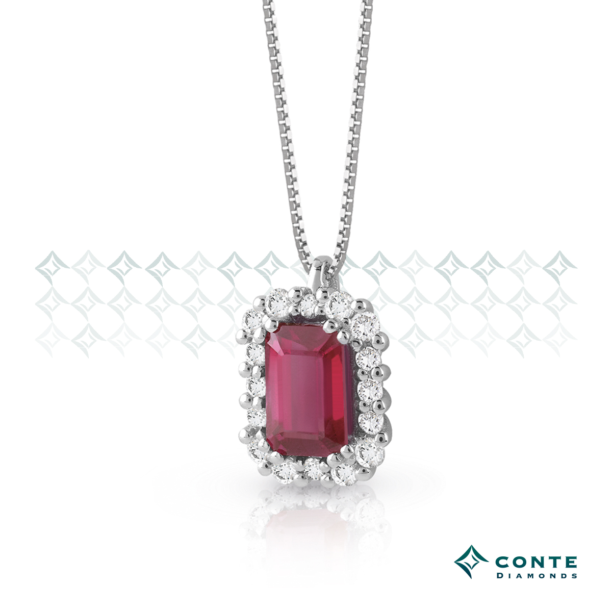 Collana con rubino ottagonale