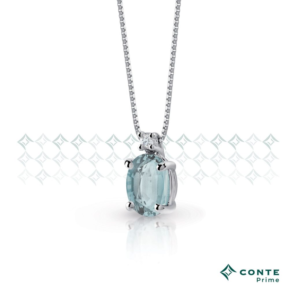 Collana Ellisse con acquamarina