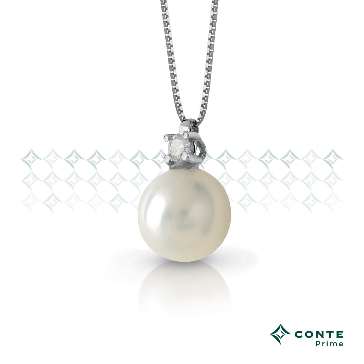 Collana con perla e diamante
